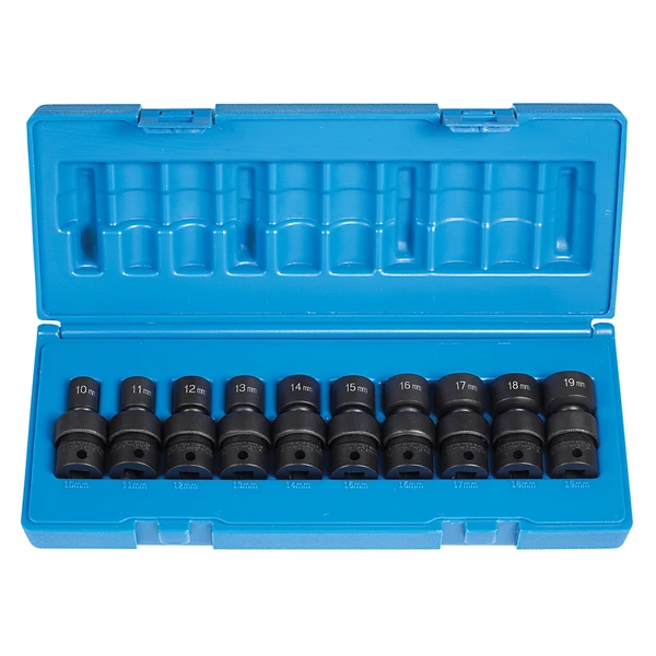Grey Pneumatic 3/8" Dr. 10 Piece 12 Point StandardLength Metric Universal Set T398-GRE1610UM