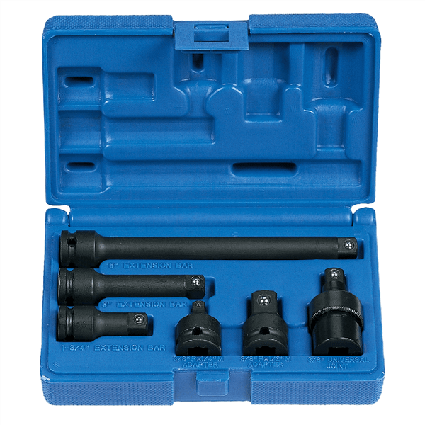 Grey Pneumatic 3/8" Drive 6 Piece Adapter/Extension Set T398-GRE1100