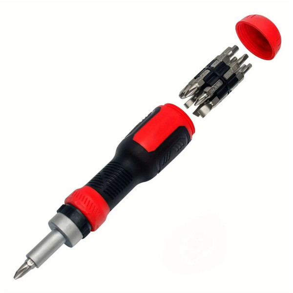 Color: Red, Ships From: CHINA - 13-in-1 Ratchet Screwdriver Set with Torx Safety, Flat Head, Philli F640-12000043073846512
