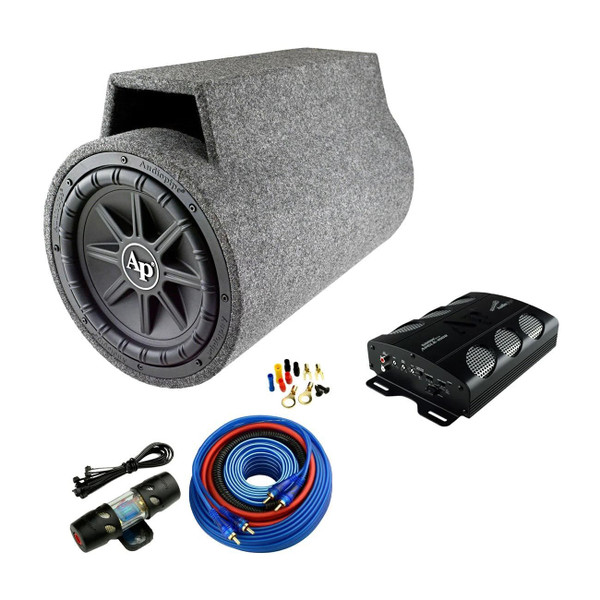 Audiopipe 10" Single Vented Loaded Tube 800 Watt Super Bass Combo Package M119-TUBOX1050A