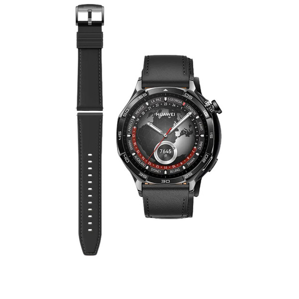 Color: Obsidian Black, Style: Black leather strap - Aviation-grade Aluminum Alloy Smartwatch With B Q119-CJJX271862903CX