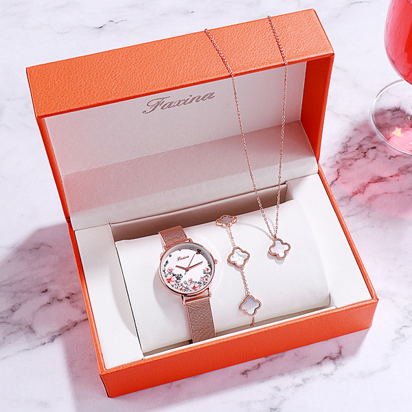 Color: White Suit B - Fashion all-match watch set Q119-CJZBNSSY02619-White Suit B