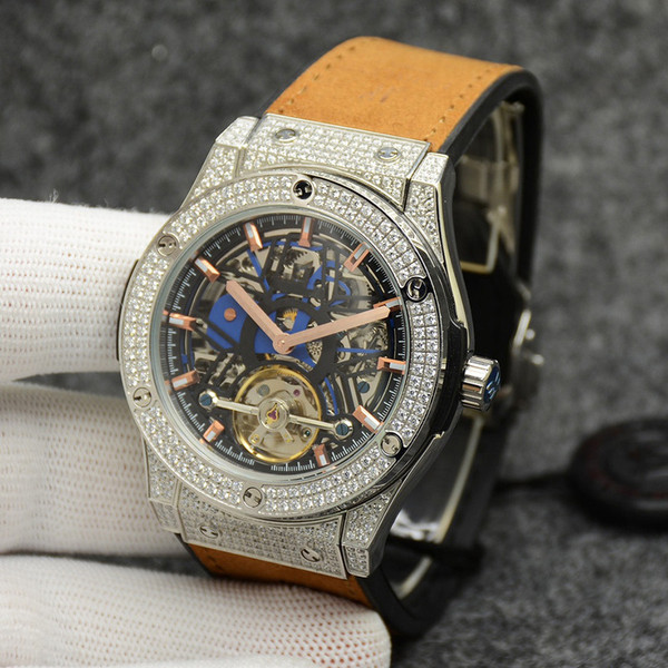 Color: 8Color - Men's And Women's Fashion Crystal Case Hollow Automatic Mechanical Watch Q119-CJJX178193608HS