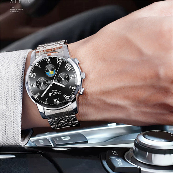 Color: 1 silver black - Men's automatic mechanical watch Q119-CJZBNSJX00823-1 silver black