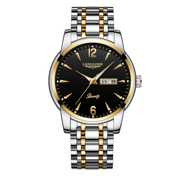 Color: Gold black - Luminous Swiss Men's Watch Q119-CJZBNSSX00052-Gold black
