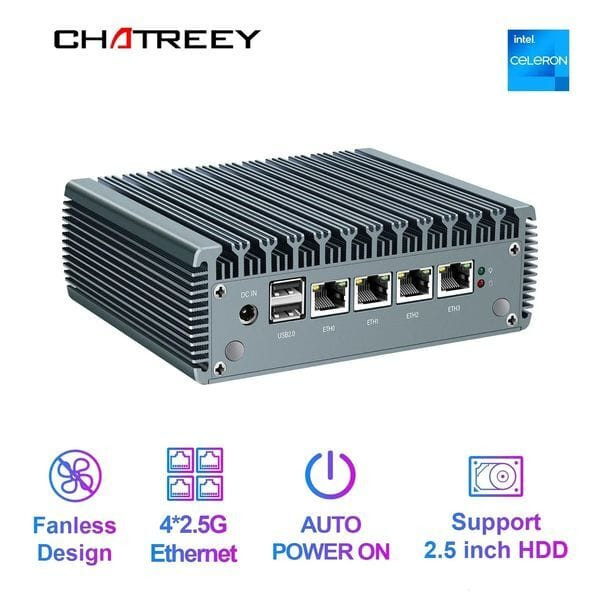 Chatreey 2.5G pfSense Firewall intel Pentium N4000 4*Intel i225 Nics Soft Router DDR4 Fanless Mini  Y829-1351401731823255595
