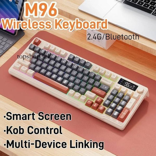 FreeWolf M96 Wireless with Screen,Gaming Keyboard Bluetooth Dual-Mode Connection,Multi-Device Linki Y829-1483566526568767517
