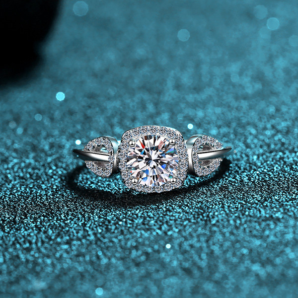 Style: 6.5mm Zircon, Size: No 19 - S925 Sterling Silver Moissanite Ring Women Q119-CJLX274823123WD