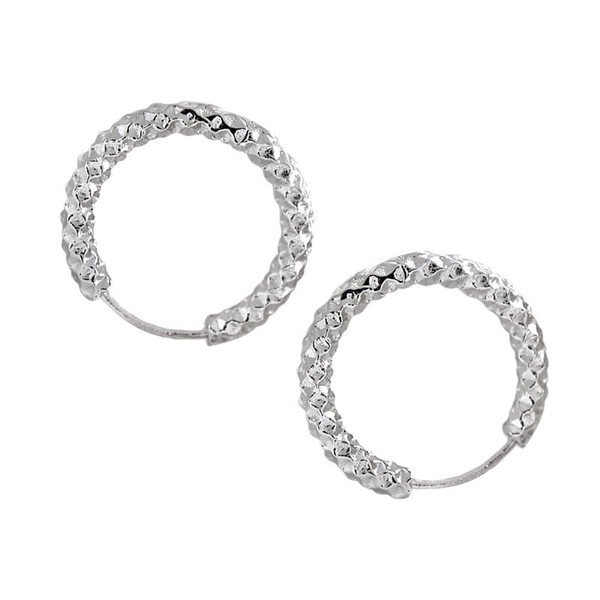 Modern  Circle 925 Sterling Silver Hoop Earrings R866-HFH_592189085474
