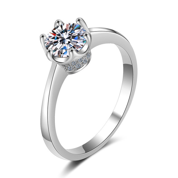 style: Ten Hearts and Ten Arrows, Size: Number13 - Net Red 1 Carat Six Prong Ring Bracelet Q119-CJLX122983405EV
