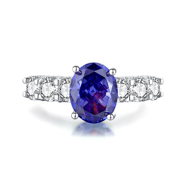 Color: FDJZ110 Tansan, Size: No 9 - High Carbon Diamond Ice Flower Cut Color Zircon 925 Sterling Si Q119-CJLX245045125YB