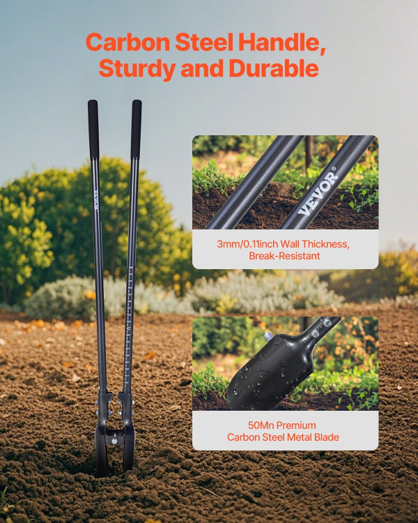Post Hole Digger, Heavy Duty Post Hole Digger with Carbon Steel Handle, Manual Hole Digger with Sca E415-JCKJCKJS0000DKV7ZV0