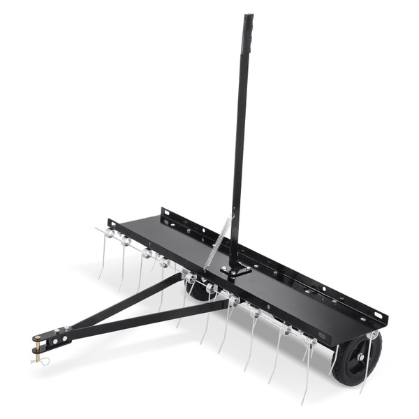 Tow Behind Dethatcher, 40-inch Tow Dethatcher with 20 Spring Steel Tines, Lawn Dethatcher Rake for  E415-QXSCJDHC40QYY2E4BV0