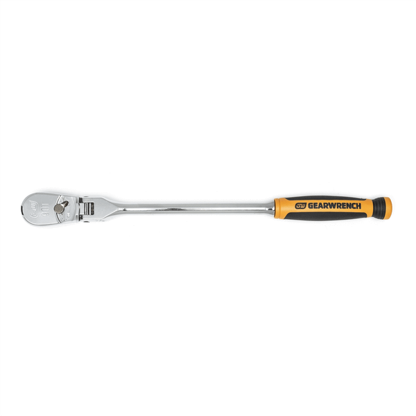 GearWrench 3/8 Inch Drive 90-Tooth Dual Material Flex Head Teardrop Ratchet 13 Inch T398-KDT81210T