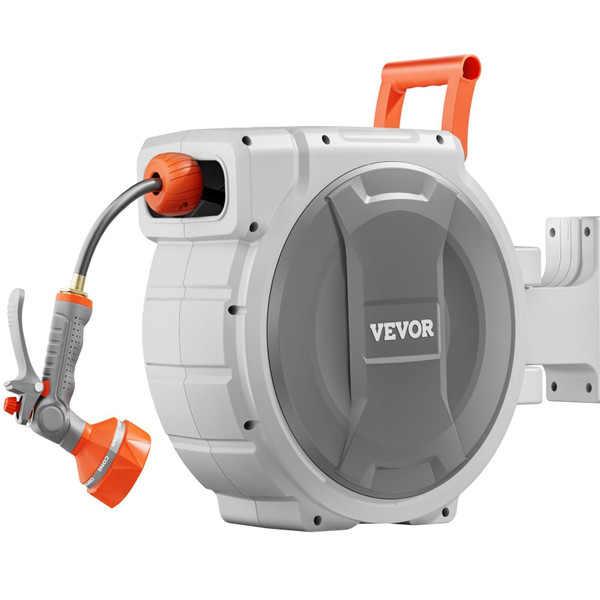 Retractable Garden Hose Reel, 1/2 Inch x 65 ft Wall Mounted Hose Reel, Heavy Duty Garden Hose Reel  E415-KSSJGQSHC200YUMXAV0