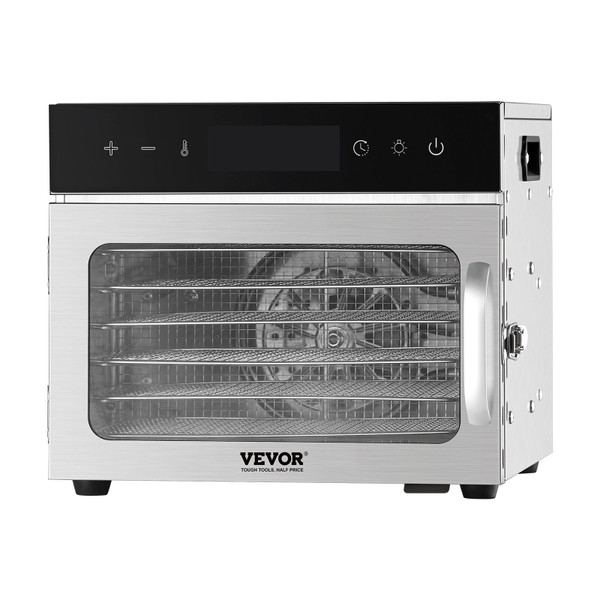 Food Dehydrator Machine, 6 Stainless Steel Trays, 400W Electric Food Dryer with Adjustable Temperat E415-SGHGJ400W6G01Z5W8V1