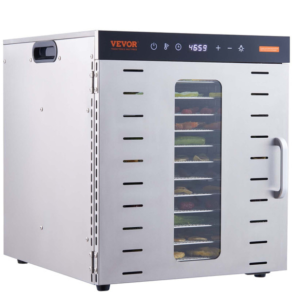 Food Dehydrator Machine, 10 Stainless Steel Trays, 1000W Electric Food Dryer with Digital Adjustabl E415-SP1005481000WM6IMV1