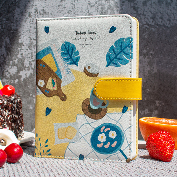Color: Yellow, style: 50K - Girl Heart 36K Full Color Page Pu Hardcover Magnetic Buckle Hand Ledger Q119-CJYZ112638903CX