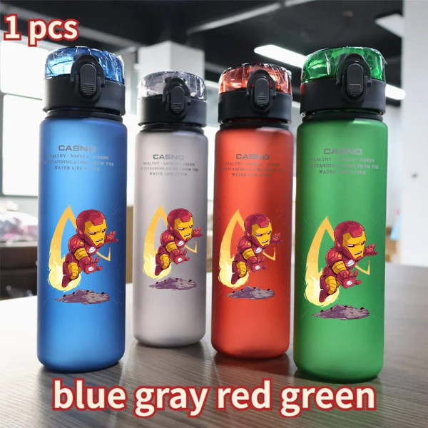 Color: DARK GRAY, Size: 12cm - 560ML Spiderman Water Cup Large Capacity Portable Plastic Outdoor Sp F640-12000037269348407