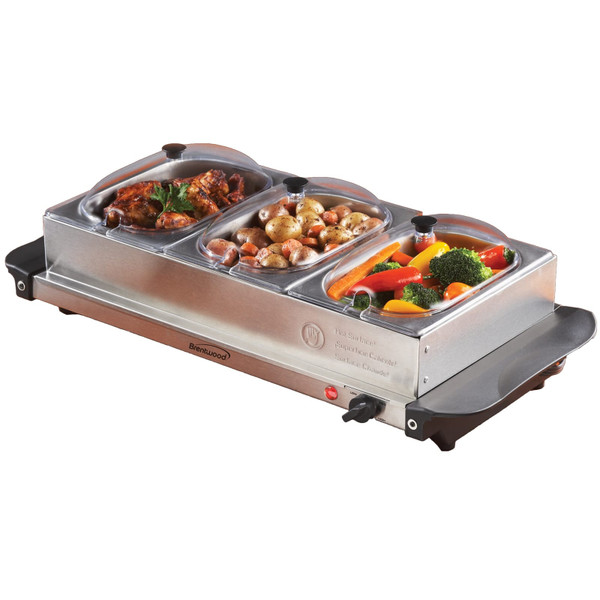 Brentwood Triple Buffet Server w/ Warming Tray D970-BF-315