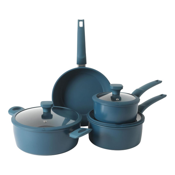 Gibson Home Helensburgh 7 Piece Nonstick Carbon Steel Cookware Set in Blue D970-149163.07
