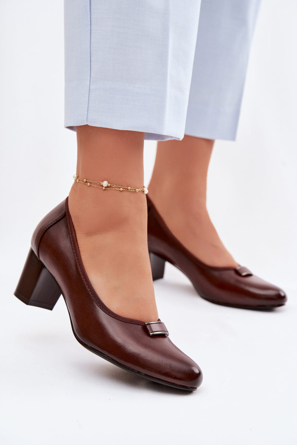brown - Block heel pumps model 227172 Step in style U704-227172