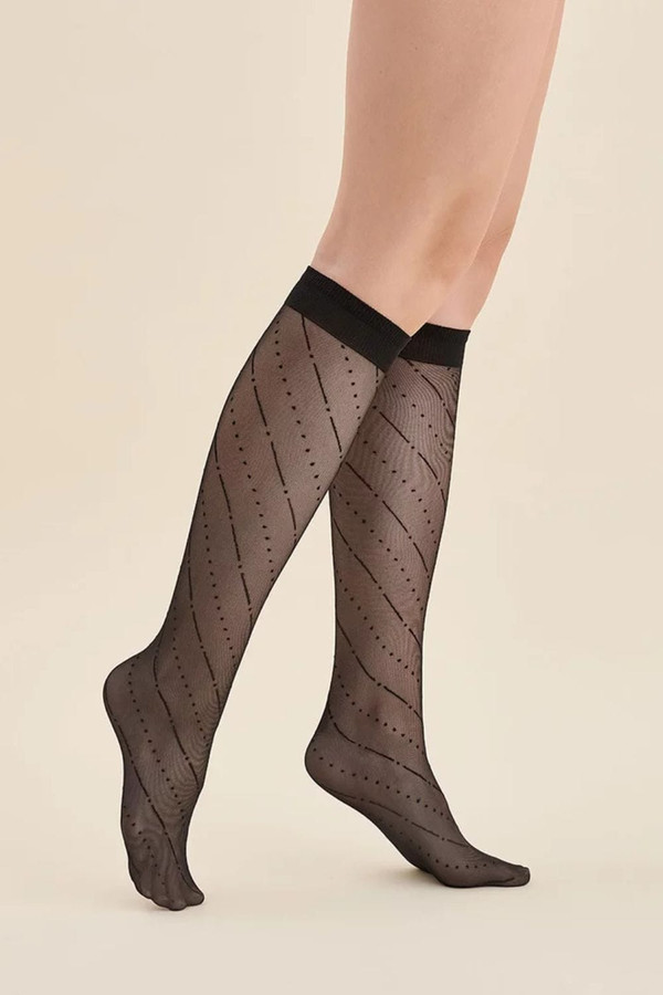 black - Knee highs socks model 226262 Gabriella U704-226262