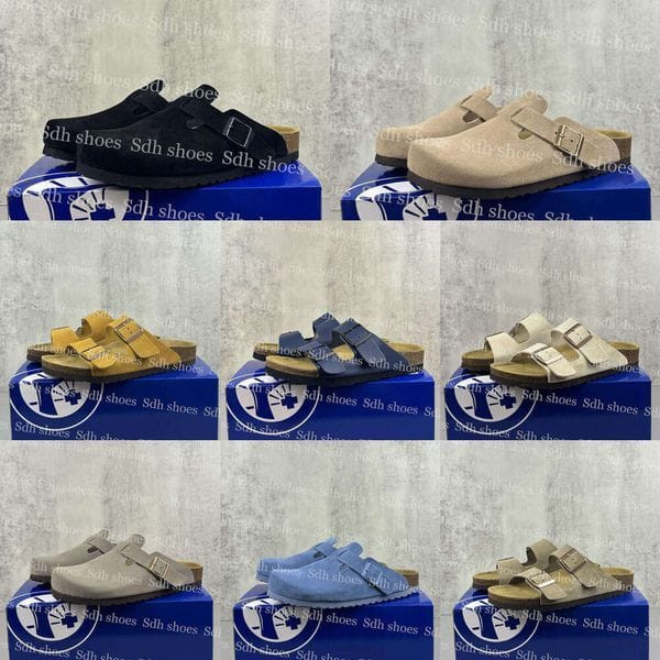 Color: #2 - Size: EUR36 - free shipping Designer Clogs Sandals Slides Men Women Cork Flat Soft Sued Y829-1268371149545291803