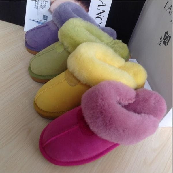Color: Grey - Size: US6 - Adult: yes - Hot sell Classic design style 5125 Keep Warm slippers goat s Y829-911309589407375384