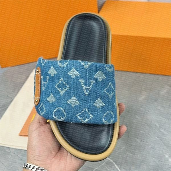 Color: ingigo - Size: Men Us11=eur45 - Designer Sliders Women Men Slides Pool Pillow slippers Flat  Y829-1437572335263084659