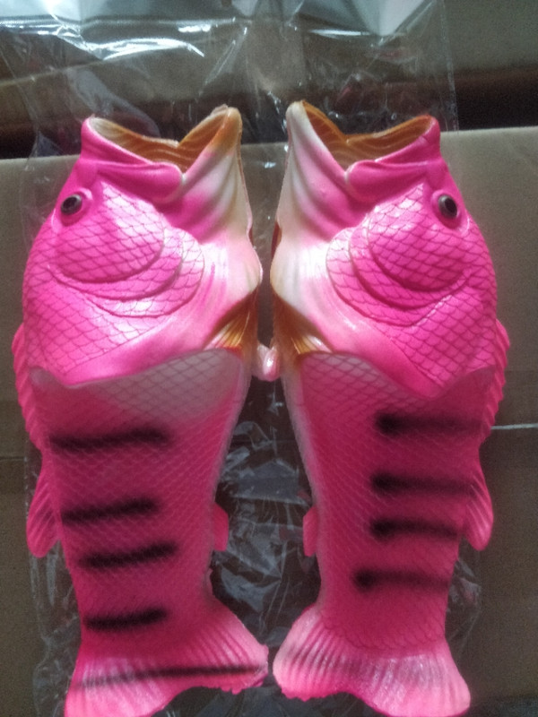 Color: Pink, Size: 24 25 - Funny Creative Personality Trend Fish-shaped Carp Salted Fish Shoes Q119-CJNS109005449WD