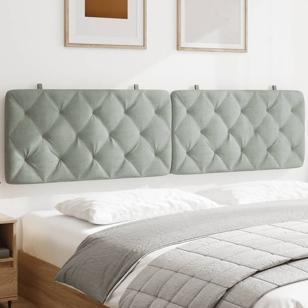 Headboard Cushion Light Gray 76" Velvet A949-374756