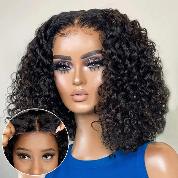 Hair Color: #1B, Ships From: United States, Stretched Length: 10inches, Density: 150% - Water Wave  F640-12000037321071361