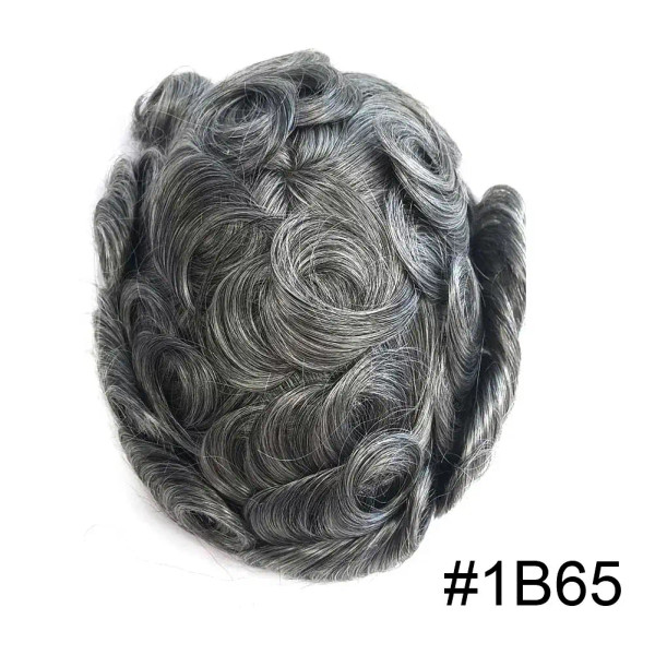 Toupee Color: 1B65#, Toupee Density: 100%, Length: 6 inches, Ships From: CHINA, Toupee Size: 8x10 - F640-12000032342102694