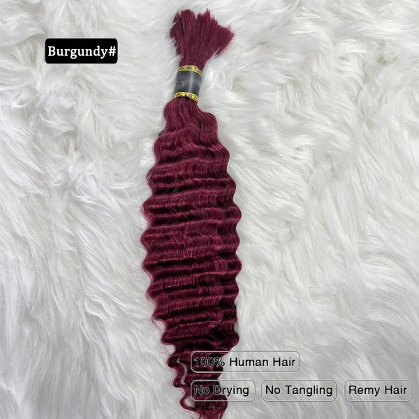 Color: 1B/27HL, Stretched Length: 18inches - Pre-Colored Brazilian Deep Wave Bulk Human Hair No Wef F640-12000032949651413