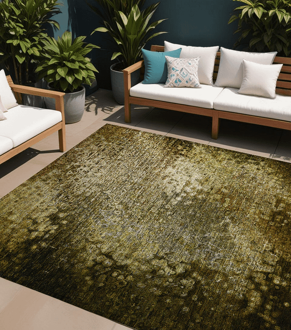 8' X 10' Brown Washable Non Skid Indoor Outdoor Area Rug N270-563508