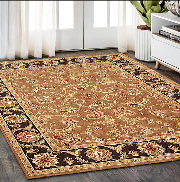 5' X 8' Brown Oriental Hand Tufted Non Skid Area Rug N270-557699