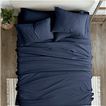 Twin Navy Blue 4-Piece Soft Wrinkle Resistant Microfiber/Polyester Sheet Set Q280-NVTW1922