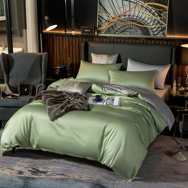 Color: Gray green light gray, Size: Increase the fourpiece suit - Sheet Pillowcase Xinjiang Cotton  Q119-CJCZ122922126ZA