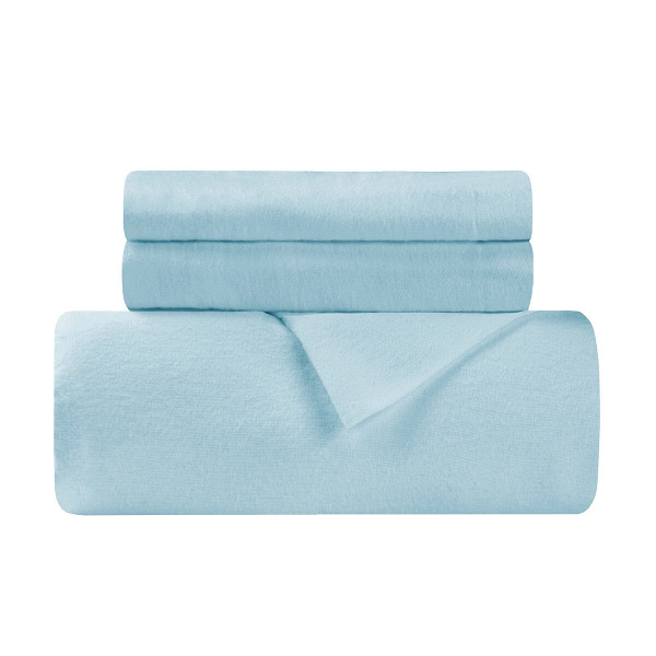 Light Blue King Cotton Blend 0 Thread Count Washable Duvet Cover Set N270-528427