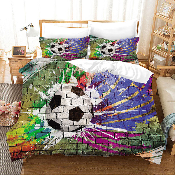 Color: C, Size: 200X200 - Sports Football Series Three-piece Bed Q119-CJCZ116990916PK