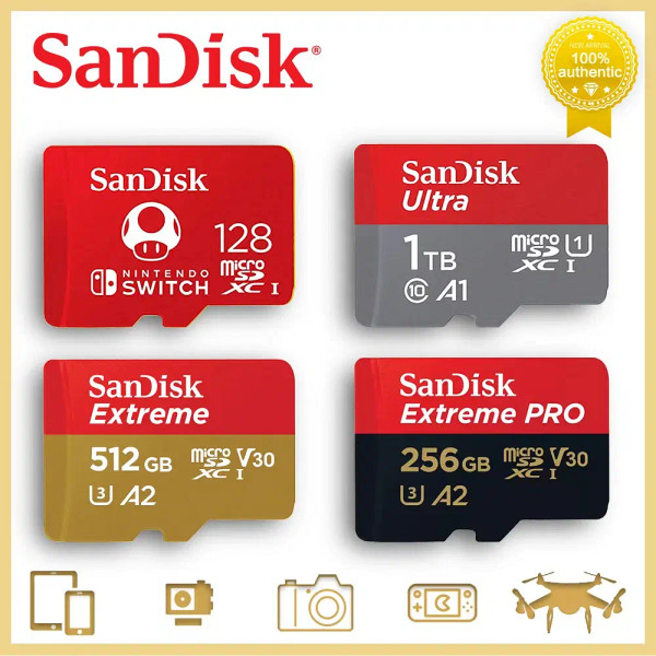 Capacity: 16GB - SanDisk Micro SD Memory Card 100% Original C10 U1 U3 4K HD Trans Flash Cards for C F640-12000032640892453