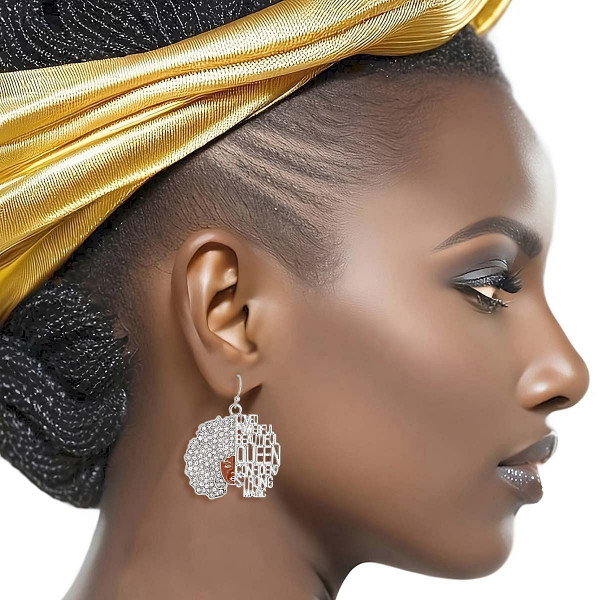 Silver Inspirational Afro Fishhooks T226-9485448905023