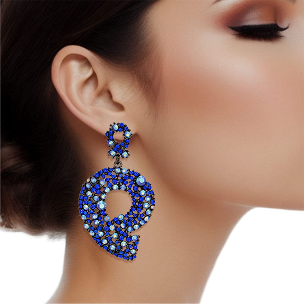 Drop Royal Blue Hematite 9 Earrings for Women T226-9485287883071
