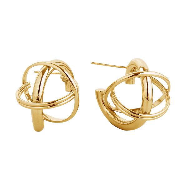 Stud 14K Gold Small Gyro Ball Earrings for Women T226-9485409091903