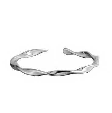 Fashion Mobius Twisted Wave 925 Sterling Silver Adjustable Ring R866-HFH_558374529905