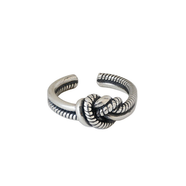 Vintage Twisted Knot Simple 925 Sterling Silver Adjustable Ring R866-HFH_615755211180