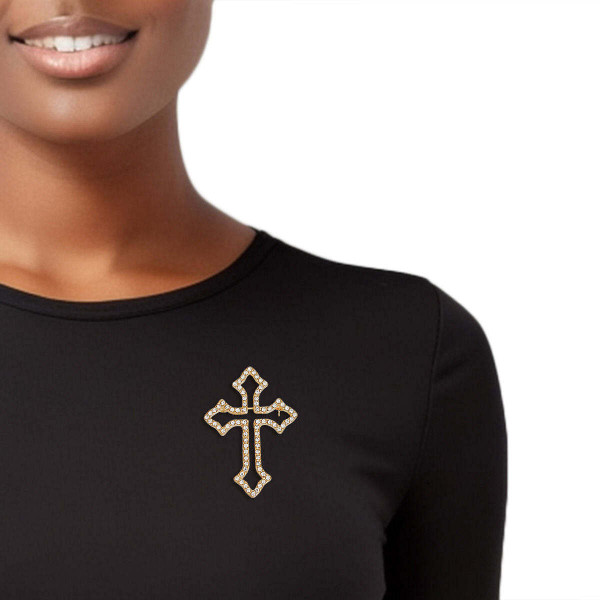 Brooch Bling Latin Cross Pin for Women T226-9485281755455