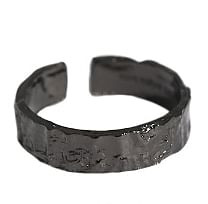 Fashion Black Gold 925 Sterling Silver Adjustable Ring R866-HFH_625147368593