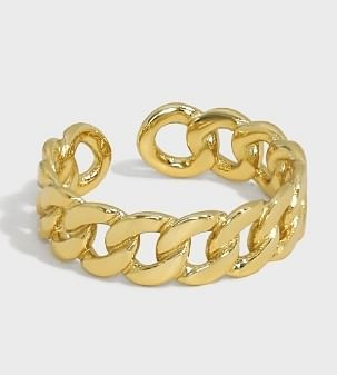 Party Hollow Chain 925 Sterling Silver Adjustable Ring R866-HFH_639592888093